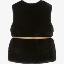 Mayoral Coats & Jackets*Girls Black Faux Fur Gilet