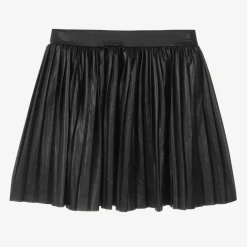 NAME IT Skirts*Girls Black Faux Leather Pleated Skirt