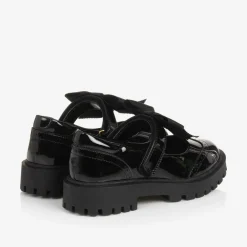 Angels Face Bar Shoes|Bar Shoes*Girls Faux Patent Leather Shoes Black