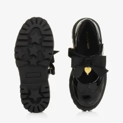 Angels Face Bar Shoes|Bar Shoes*Girls Faux Patent Leather Shoes Black