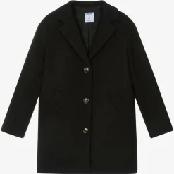 Mayoral Coats & Jackets*Girls Black Felted Coat