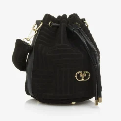 Fun amp; Fun Bags*Girls Black Felted Fabric Bag (27cm)