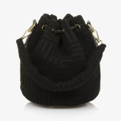 Fun amp; Fun Bags*Girls Black Felted Fabric Bag (27cm)