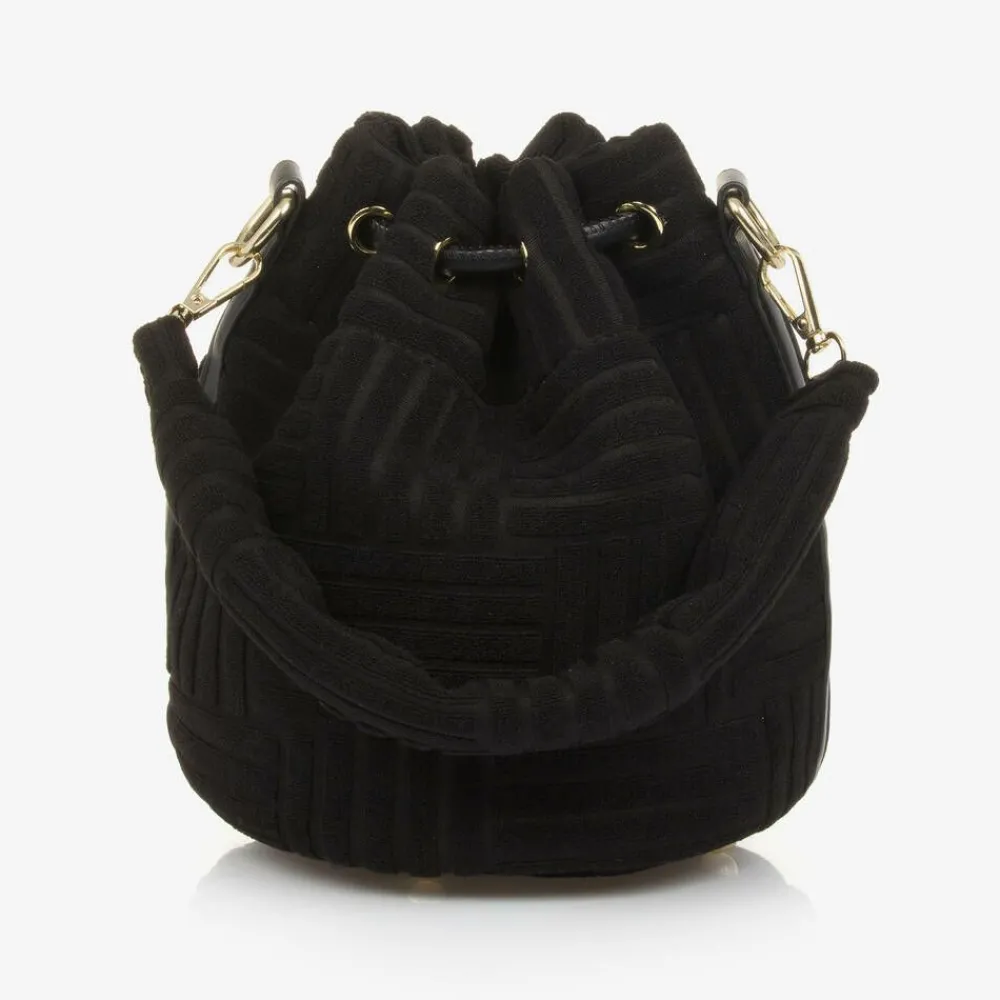 Fun amp; Fun Bags*Girls Black Felted Fabric Bag (27cm)