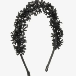 Sienna Likes To Party Hair Accessories*Girls Black Floral Hairband