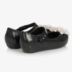 Mini Melissa Jelly Shoes|Jelly Shoes*Girls Black Flower Jelly Shoes