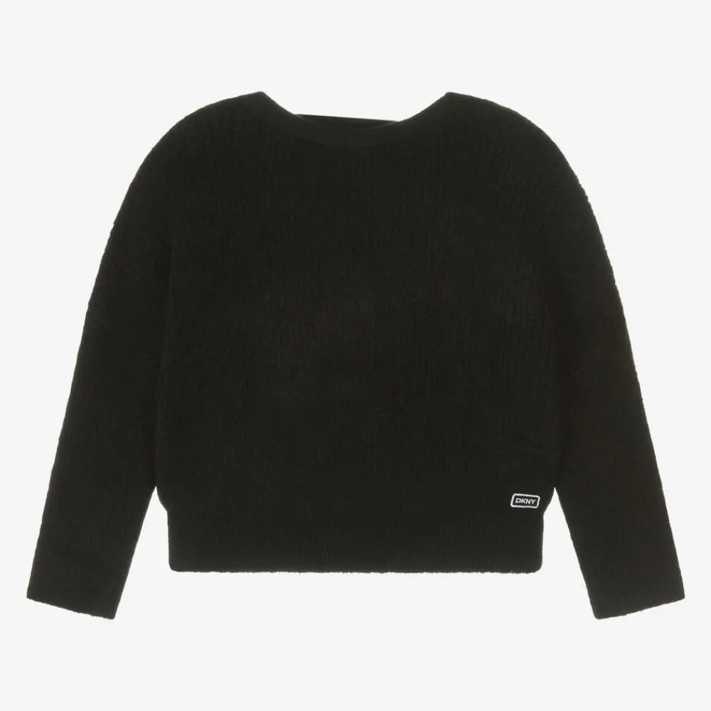 DKNY Tops*Girls Black Fluffy Knit Jumper