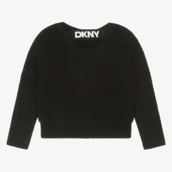 DKNY Tops*Girls Black Fluffy Knit Jumper
