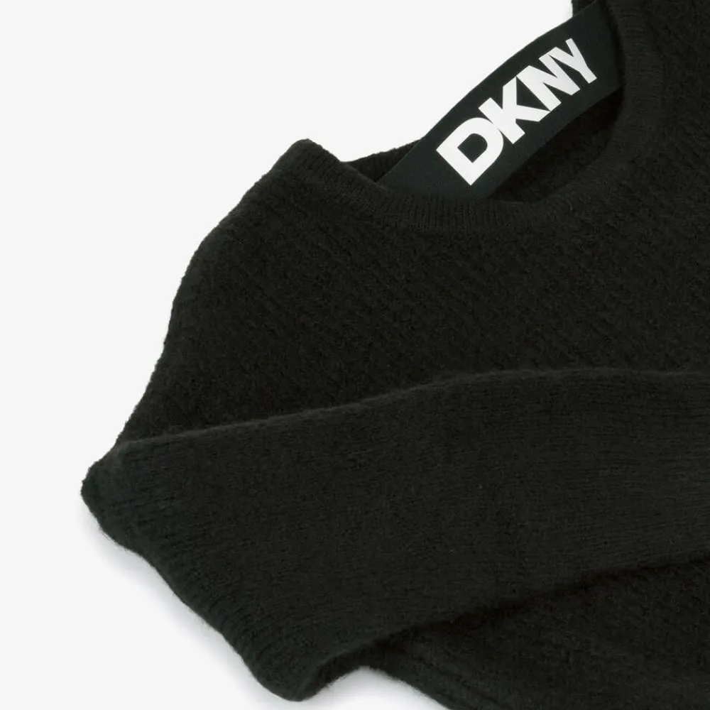 DKNY Tops*Girls Black Fluffy Knit Jumper