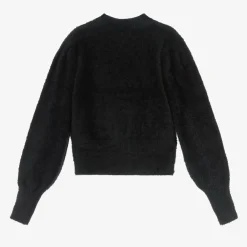 Mayoral Tops*Girls Black Fluffy Knit Sweater