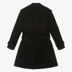 Burberry Coats & Jackets*Girls Black Gabardine Trench Coat