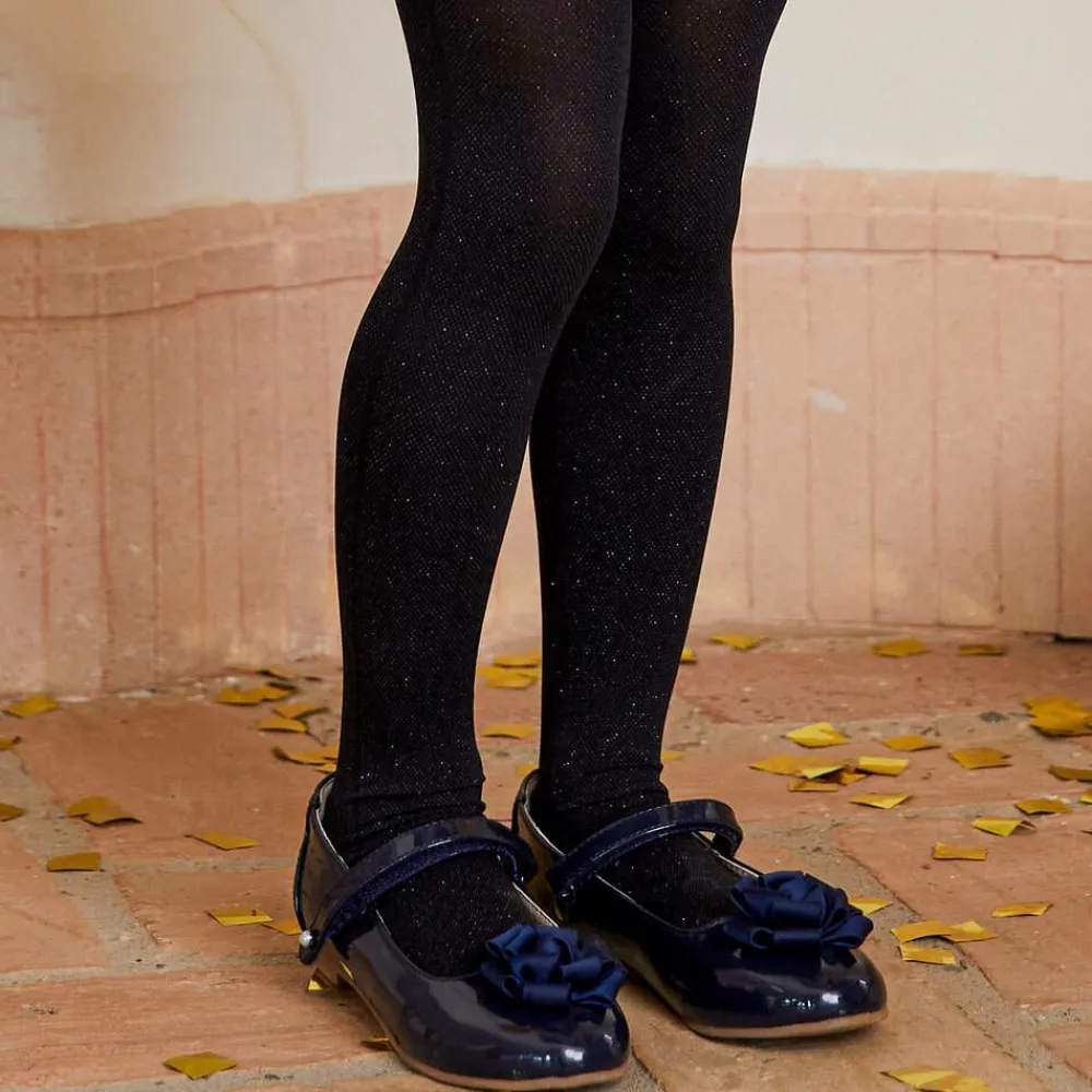 Abel amp; Lula Tights*Girls Black Glitter Tights