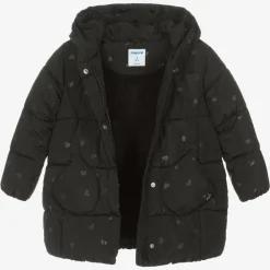 Mayoral Coats & Jackets*Girls Black Heart Puffer Coat