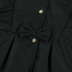 Caramelo Kids Coats & Jackets*Girls Black Hooded Bow Coat