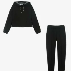 Mayoral Tracksuits*Girls Black Hooded Tracksuit