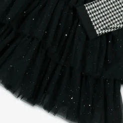 Beau KiD Dresses*Girls Black Houndstooth Knitted Dress