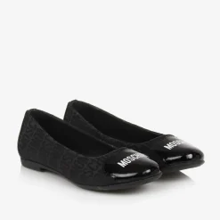 Moschino Pumps & Ballerinas|Pumps & Ballerinas*Girls Black Jacquard Ballerina Shoes
