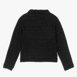 Michael Kors Kids Tops*Girls Black Jersey Diamanté Zip-Up Top