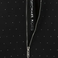 Michael Kors Kids Tops*Girls Black Jersey Diamanté Zip-Up Top