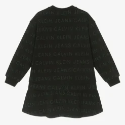 Calvin Klein Dresses*Girls Black Jersey Logo Dress