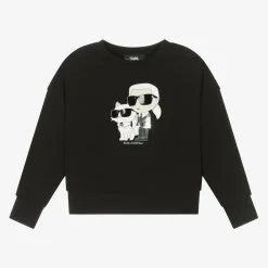 KARL LAGERFELD KIDS Tops*Girls Black Jersey Sweatshirt