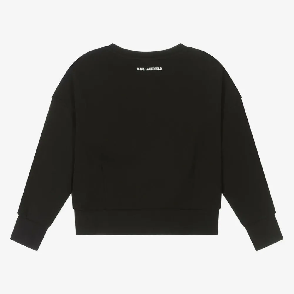 KARL LAGERFELD KIDS Tops*Girls Black Jersey Sweatshirt