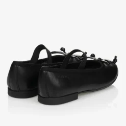 Geox School Shoes*Girls Black Leather Ballet Pumps