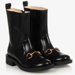 Gucci Boots*Girls Black Leather Boots