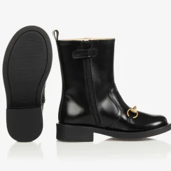 Gucci Boots*Girls Black Leather Boots