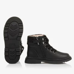 Mayoral Boots|Boots*Girls Black Leather Lace-Up Boots