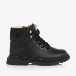 Mayoral Boots|Boots*Girls Black Leather Lace-Up Boots