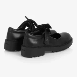 Geox School Shoes*Girls Black Leather School Shoes