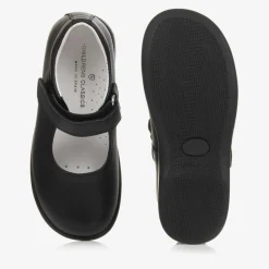 Childrens Classics Bar Shoes|Bar Shoes*Girls Black Leather Shoes
