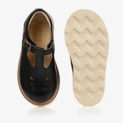 Young Soles School Shoes|Bar Shoes*Girls Black Leather Shoes
