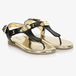 Michael Kors Kids Sandals*Girls Black Logo Sandals