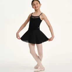 Danskin Activewear*Girls Black Mesh Leotard Dress