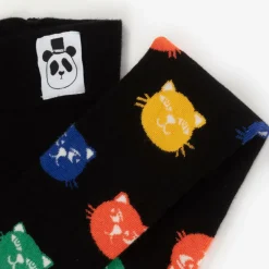 Mini Rodini Leggings*Girls Black Organic Cotton Cats Leggings
