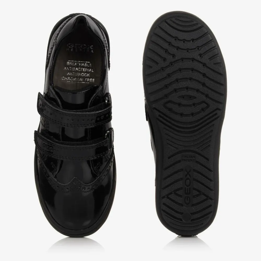 Geox Trainers|School Shoes*Girls Black Patent Leather Trainers