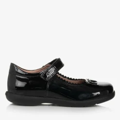 Geox School Shoes*Girls Black Patent Leather Pumps