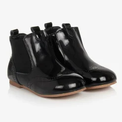 Beau KiD Boots|Boots*Girls Black Patent Leather Chelsea Boots