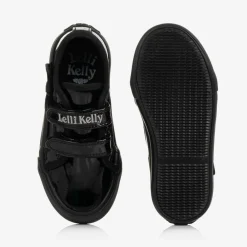 Lelli Kelly School Shoes*Girls Black Patent Velcro Trainers