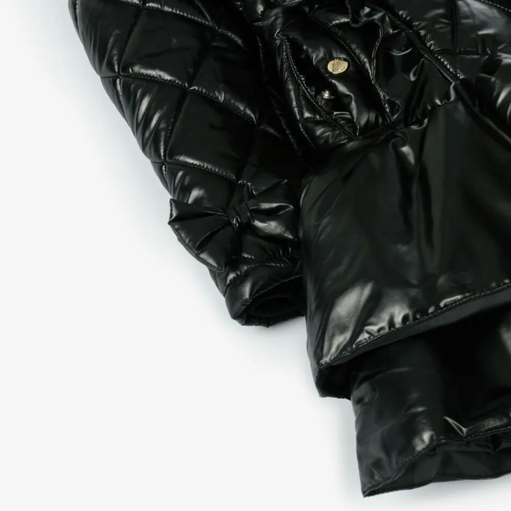 Caramelo Kids Coats & Jackets*Girls Black Quilted Hooded Coat