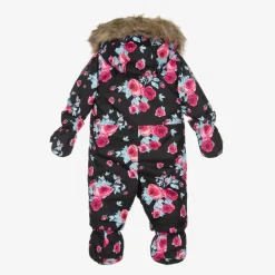 Deux par Deux Snowwear|Coats & Jackets*Girls Black Roses Snowsuit Set