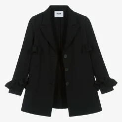 MSGM Coats & Jackets*Girls Black Ruffle Coat