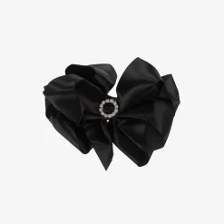 Bowtique London Hair Accessories*Girls Satin Bow Hair Clip (10cm) Black
