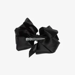 Bowtique London Hair Accessories*Girls Satin Bow Hair Clip (10cm) Black