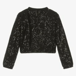 Mayoral Tops*Girls Black Sequin Zip-Up Top
