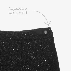 Versace Shorts*Girls Black Sequinned Tweed Shorts