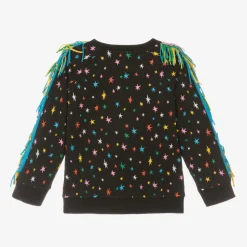 Stella McCartney Kids Tops*Girls Black Star Print Fringed Sweatshirt