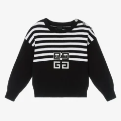 Givenchy Tops*Girls Black Stripe Cotton Jumper